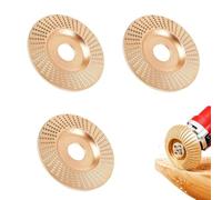 Tungsten Carbide Wood Sanding Discs & Grinding Wheel Set for Angle Grinder - Heavy-Duty Tungsten Carbide Wheel for Carving, Cutting, Shaping & Polishing Wood (3 Flat Surface)