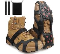 Tungsten Crampons Ice Cleats for Shoes and Boots Non-Slip Shoe Grippers with Reflective Heel Traction Cleats for Walking on Snow Ice Grips for Fishing, Walking, Running XL