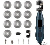 Tungsten Electrode Sharpener Grinder for TIG Welding,4 Sizes 4 Angles Tungsten Electrode Grinder Head,Versatile Multi-Angle,TIG Welding Accessories with Cut-Off Slot,10 Diamond Wheels, 3 CNC Mandrels