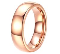 Tungsten Rings for Men Wedding Band, Rose Gold Band Ring Plain Size H to Z | Engagement Ring Comfort Fit, Domed Ring Minimalist