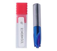 Tungsten Steel CNC Router Bits, Upcut Spiral Router Bit for Woodworking, Standard Spiral Bit with Nano Blue Coating for Carving Fine Slicing on Acrylic Nylon Resin Plywood Fibergla (R3*D8*50L)