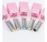 Tungsten Steel Diamond Nail Drill Bit Electric Manicure Drills Pedicure Mill Bits Files Nail Art Tools Cuticle Drill Bit(Green Diamond C)