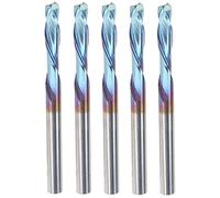 Tungsten Steel Milling Cutter 2 Flute Straight Shank CNC End Mill High Hardness Blue Coating Router Bit for Low Carbon Steel Aluminum Copper Iron Non Ferrous Metals 3.175x12x40mm