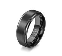 Tungsten Steel Rings for Women, Mens Promise Rings Engraved Size N to Z Black Brushed Ring 6-10mm