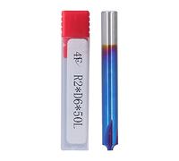 Tungsten Steel Upcut Spiral Router Bit, CNC Router Bits for Fine Carving and Slicing, Nano Blue Coated Spiral Bit with High Chip Removal Efficiency for Acrylic Wood (R2.0*D6*50L)
