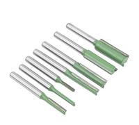 Tungsten Steel Woodworking Milling Cutter Set High Precision No Rust Durable 6 Handles Milling Tools for Wood Plastic Acrylic PVC MDF Resin Nylon Green 7Pcs