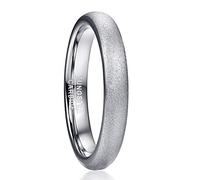 TUNGSTORY 4mm/6mm/8mm Silver Sandblasted Finish Tungsten Carbide Wedding Bands for Men Women Dome Style Comfort Fit Size J 1/2 - Y