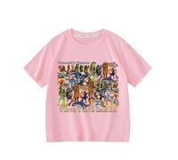 Tungtungsahur Boys Summer New T-Shirt, Italian Brain AI Animal Kids Short Sleeve Crew Neck Top,Pink,100cm