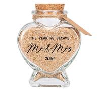 TUNGURIS Mr&Mrs 2026 Sand Keepsake Jar, Bridal Shower, Wedding, Engagement, Honeymoon, Travel Gift for Couples, Newlywed, Fiance(Gift Box Includes) - The Year We Become MR&MRS 2026