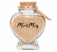 TUNGURIS Mr&Mrs 2026 Sand Keepsake Jar, Bridal Shower, Wedding, Engagement, Honeymoon, Travel Gift for Couples, Newlywed, Fiance(Gift Box Includes) - 2026 Slive Metal Pendant