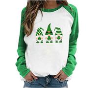 Tunic Blouse Aesthetic Streetwear St. Patrick's Day T Shirts for Women UK Sales Clearance Ladies O-Neck Green Shamrock Heart T Shirt Short Sleeve Blouse Funny Jumper Tee Shirts