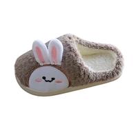 Tunic For Girl Dressed Casual Warm Winter Slippers Kids Warm Slippers Home 3D Cartoon Printing Slippers Girl Silver Pointed Toe, khaki, 7 UK Child
