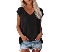 Tunic Tops for Women UK Women's Vests Summer Ladies Tank Tops for Women Flowy Classic Chiffon Sleeveless Elegant Tank Blouses Loose Fit Work Blouses Shirts Scrub Tops for Women UK T-Shirts