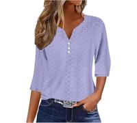 Tunic Tops Ladies Summer Tees Half Sleeve V Neck Casual Shirts Tops Pleated Floral Printed Tunic Blouse Shirt Purple