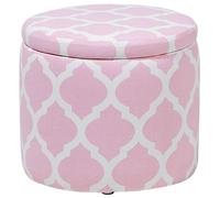 Beliani Storage Pouffe TUNICA Cotton Pink 35 cm 35 cm 30 cm, Pink