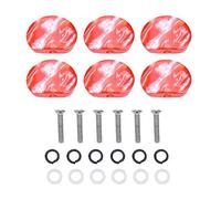 Tuning Button Red, 6Pcs Guitar Tuning Peg Caps Tuners Machine Head Replacement Tuner Buttons Knobs Set for Guitar Accessory[#2]