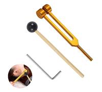 Tuning Fork 128hz with Silicone Hammer, Stainless Steel Medical Tuning Forks for Healing, Sound Therapy, Non-Magnetic Diagnostic Tuning Fork with Mallet for Chakra Hammer Ball Diagnostic