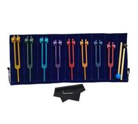 Tuning Fork 8pcs Colorful Tuning Fork Set Aluminum Alloy Music Sound ToolsInstruments(8pcs with Bag)