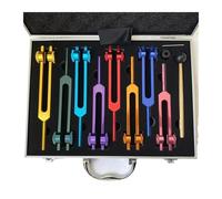 Tuning Fork 8pcs Colorful Tuning Fork Set Aluminum Alloy Music Sound ToolsInstruments(8pcs with Box)