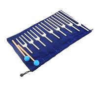 Tuning Fork 9 Chakra Set, With Exact Pitch And Frequency, Silicone Hammer Cleaning Cloth And Bag, For Meditation, Sound Healing Therapy And Yoga