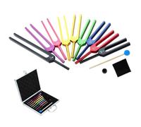 Tuning Fork Colorful Tuning Forks Set 174/285/396/417/528/639/741/852/963Hz with Hammer Aluminum Box for Sound for Sound Healing