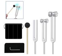Tuning Fork Set - 128 Hz, 256 Hz, 512 Hz, Tuning Forks, Offer Accurate Frequency Response, Neurological Tuning Fork for Healing, Sound Therapy, Body, Mind and Soul