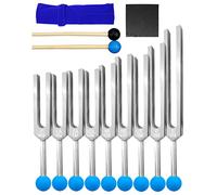 Tuning Fork Set 9 Pcs Tuning Forks with Reflex Hammer for DNA Healing Chakra Sound Therap for Buddhists Yoga Teacher Sound Healer (174 Hz, 285 Hz, 396 Hz, 417 Hz, 528 Hz, 639 Hz etc)