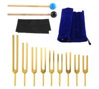 Tuning Fork Set - 9 Tuning Forks for Healing Chakra,Sound ,Keep Body,Mind and Spirit in Perfect Harmony- Gold
