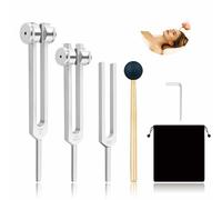 Tuning Fork Set for Healing (128Hz, 256Hz, 512Hz), Body Tuning Forks Chakra Set, for Medical Sound Healing Therapy, DNA Repair, Reiki, Guitar Tune Fork