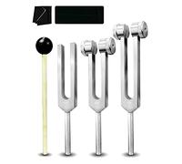 Tuning Fork Set for Healing Chakra Set 128Hz 256Hz 512Hz Tuning Forks Set with Reflex Hammer for Buddhists Yoga Teacher Sound Healer