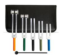Tuning Fork Set for Healing & Vibration Therapy - 128hz, 256hz, 512hz, 1024hz & 2048hz Frequencies for Sound Healing, Chakra Balancing, and Energy Therapy- with Grip