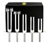 Tuning Fork Set for Healing & Vibration Therapy - C128, C256, C512, C1024 & C2048 Frequencies for Sound Healing, Chakra Balancing, and Energy Therapy- Box Pack