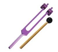 Tuning Fork Seven Colorful Tuning Fork Set for Meditation Aluminum Alloy Sound Tools Percussion Instrument for Sound Healing(Purple)