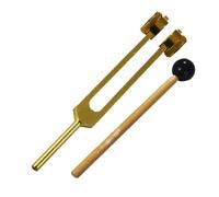 Tuning Fork Seven Colorful Tuning Fork Set for Meditation Aluminum Alloy Sound Tools Percussion Instrument(Yellow)