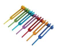 Tuning Fork Seven Colorful Tuning Fork Set for Meditation Aluminum Alloy Sound Tools Percussion Instrument for Sound Healing(Set)