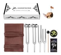 Tuning Forks for Healing(128Hz, 136.1Hz, 256Hz, 384Hz),Medical Grade Weighted & Unweighted Tuning Forks Set with Vegan Leather Pouch &Activator, for Chakra/Sound Therapy/Yoga/Meditation