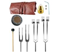 Tuning Forks for Healing 528Hz 432Hz 136.1Hz 128Hz, Aluminum Alloy Tuning Fork with Legs & Activator & Reflective Hammer & Leather Pouch, Precise Frequency for Meditation & Chakra Balance