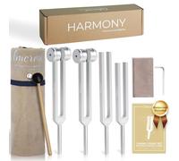 Tuning Forks for Healing Set (128Hz, 136.1Hz, 256Hz, 384Hz) - Weighted & Unweighted Tuning Forks with a Rubber Mallet - Chakra Sound Therapy Instruments with a Bag, Healing Gifts for Women & Men (10)