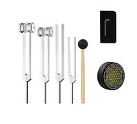 Tuning Forks for Healing Set, 128Hz, 136.1Hz, 256Hz, 384Hz,with Hockey Puck9784