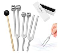 Tuning Forks for Healing Set (128HZ, 256HZ, 512HZ),Tuning Fork with Reflex Hammer 3-Piece Tuning Forks Perfect for Healing, Chakra, Sound Therapy, Keep Body, Mind and Spirit in Perfect Harmony