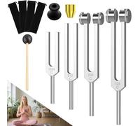 Tuning Forks for Healing Set,7 Piece Tuning Forks with Crystal Massage Head (128hz, 256hz, 512hz, 1024hz),Frequency Healing Device for Sound Therapy, Chakra Balancing, Meditation & Yoga