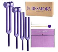 Tuning Forks for Healing Set - Includes 4 Frequency Tuning Forks (128Hz, 136.1Hz, 256Hz, 384Hz) and Reflex Hammer, Sound Healing Instruments for Chakra Sound Therapy, Yoga & Meditation Accessories