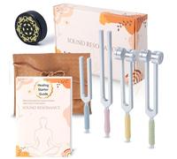 Tuning Forks for Healing Set, Including Four Frequency 128Hz, 136.1Hz, 174Hz, 528Hz Yoga and Meditation Accessories, Chakra Sound Therapy Instruments with Tuning Fork Activator and Vegan Leather Pouch