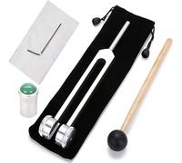 Tuning Forks for Healing with Gem Foot, 128hz healing instrument with Removable Gem Point fit, 128hz tuning fork set Frequency Healing Devices for Sound Healing Therapy (Green Aventurine fork)