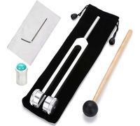 Tuning Forks for Healing with Gem Foot, 128hz healing instrument with Removable Gem Point fit, 128hz tuning fork set Frequency Healing Devices for Sound Healing Therapy (Blue Chalcedony fork)