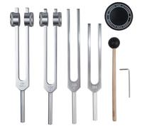 Tuning Forks for Soubd Healing Set 128HZ, 136.1HZ, 256HZ, 384HZ Sound Therapy Chakra Energy Healing Tuning Forks with Activator 4 pcs Meditation Tuning Fork Set