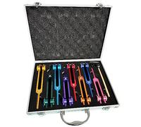 Tuning Forks Set 7 Chakra+1 Soul Purpose Weighted Chakra for Sound Healing, DNA Repair, Sound Healing, Body Therapy Colorful Aluminum Alloy(126.22Hz,136.1Hz,141.27Hz,172.06Hz,194.18Hz,210.42Hz,221.23