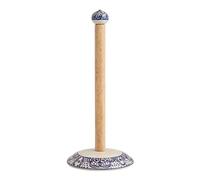 Tunis Freestanding Ceramic and Wood Paper Towel Holder Countertop - Ceramic Napkin Roll & Paper Towel Stand for Kitchen Table - Stand Alone Wooden Papertowel Kitchen Roll Holder - African Home Decor