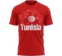 Tunisia Football Flag Mens T Shirt,Tunisia Soccer Gifts for Dad or Grandad,Tunisia Football Supporters Tee 2022, XL, Red