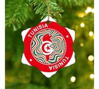Tunisia Hanging Ornaments Latin America Hispanic Country European Asia Africa Flags Round Christmas Tree Ornament Ceramic Farmhouse National Flag Nautical Gifts Christmas Keepsake Xmas Tree Decoration